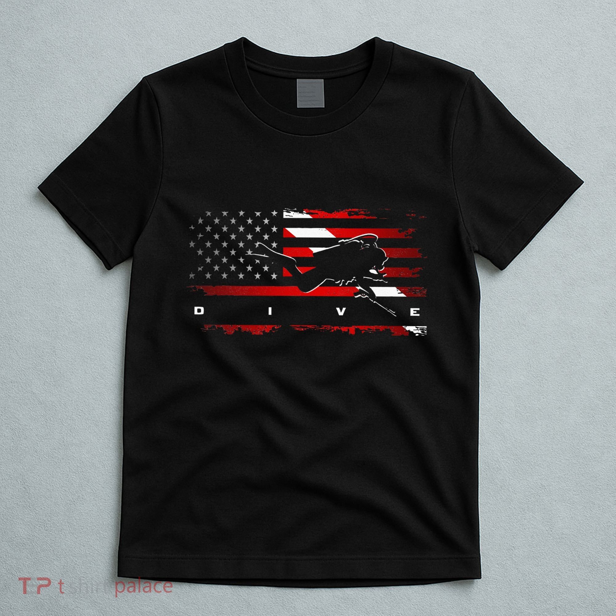 American Flag Scuba Diving Apparel Scuba Diving T-Shirt