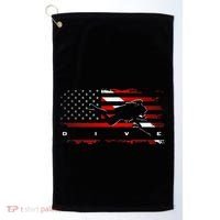 American Flag Scuba Diving Apparel Scuba Diving Golf Towel thumb 0