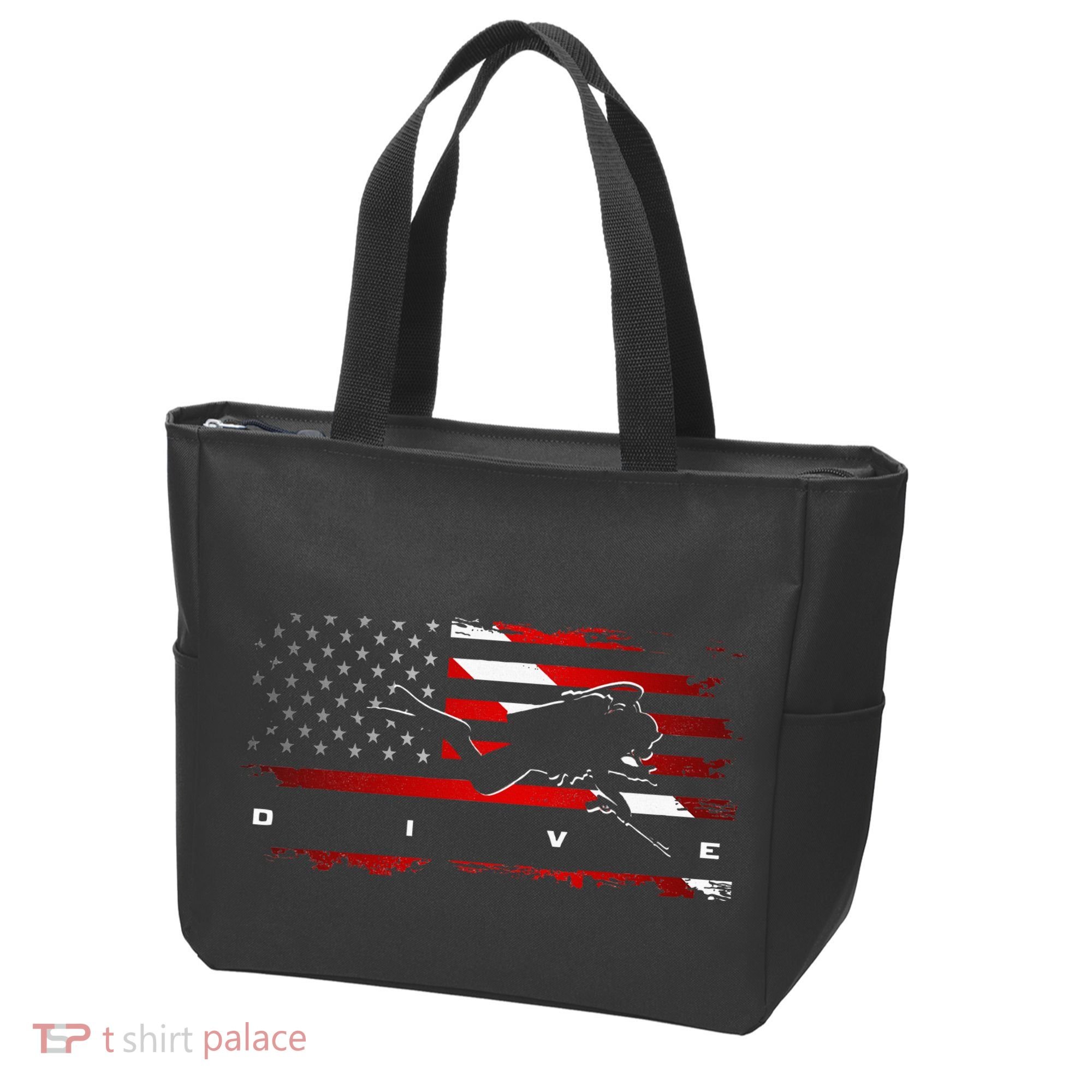 American Flag Scuba Diving Apparel Scuba Diving Tote Bag