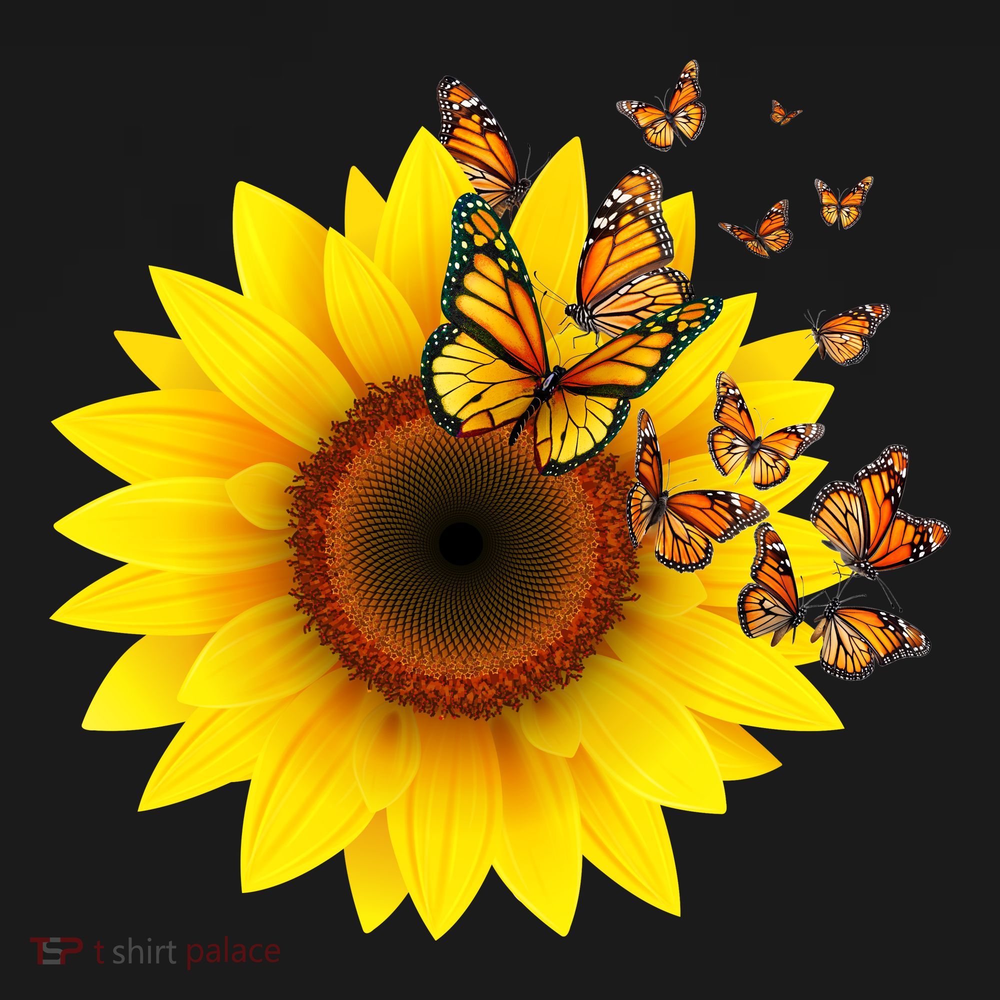 Autumn Fall Sunflower Butterflies Doggie Tank