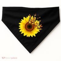 Autumn Fall Sunflower Butterflies USA-Made Doggie Bandana thumb 0