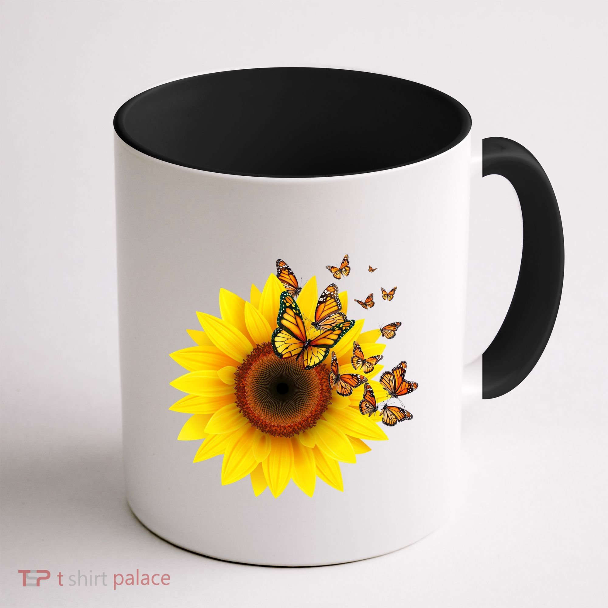 Autumn Fall Sunflower Butterflies Coffee Mug