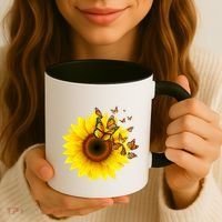 Autumn Fall Sunflower Butterflies Coffee Mug thumb 3