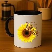 Autumn Fall Sunflower Butterflies Coffee Mug thumb 4