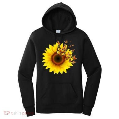 Autumn Fall Sunflower Butterflies Women's Hoodie