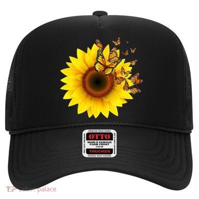 Autumn Fall Sunflower Butterflies Hat