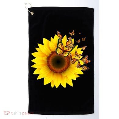 Autumn Fall Sunflower Butterflies Golf Towel