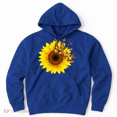 Autumn Fall Sunflower Butterflies Hoodie