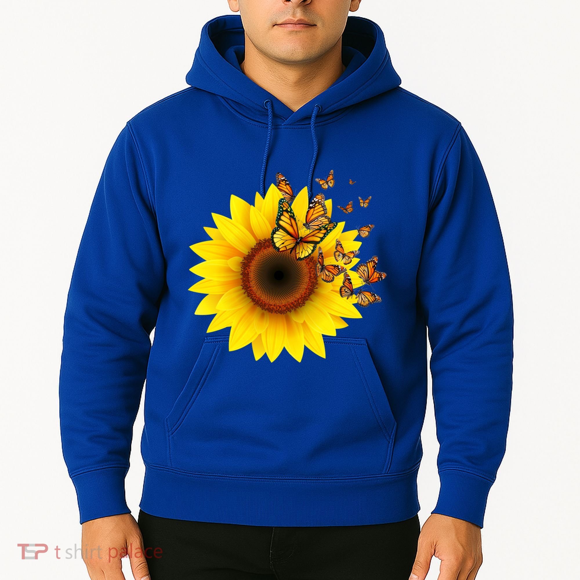 Autumn Fall Sunflower Butterflies Hoodie