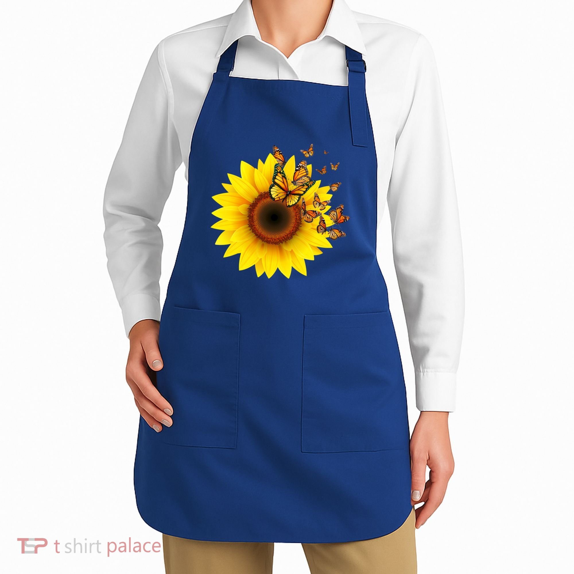 Autumn Fall Sunflower Butterflies Apron