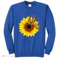 Autumn Fall Sunflower Butterflies Sweatshirt thumb 0