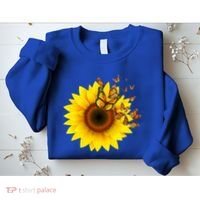 Autumn Fall Sunflower Butterflies Sweatshirt thumb 2