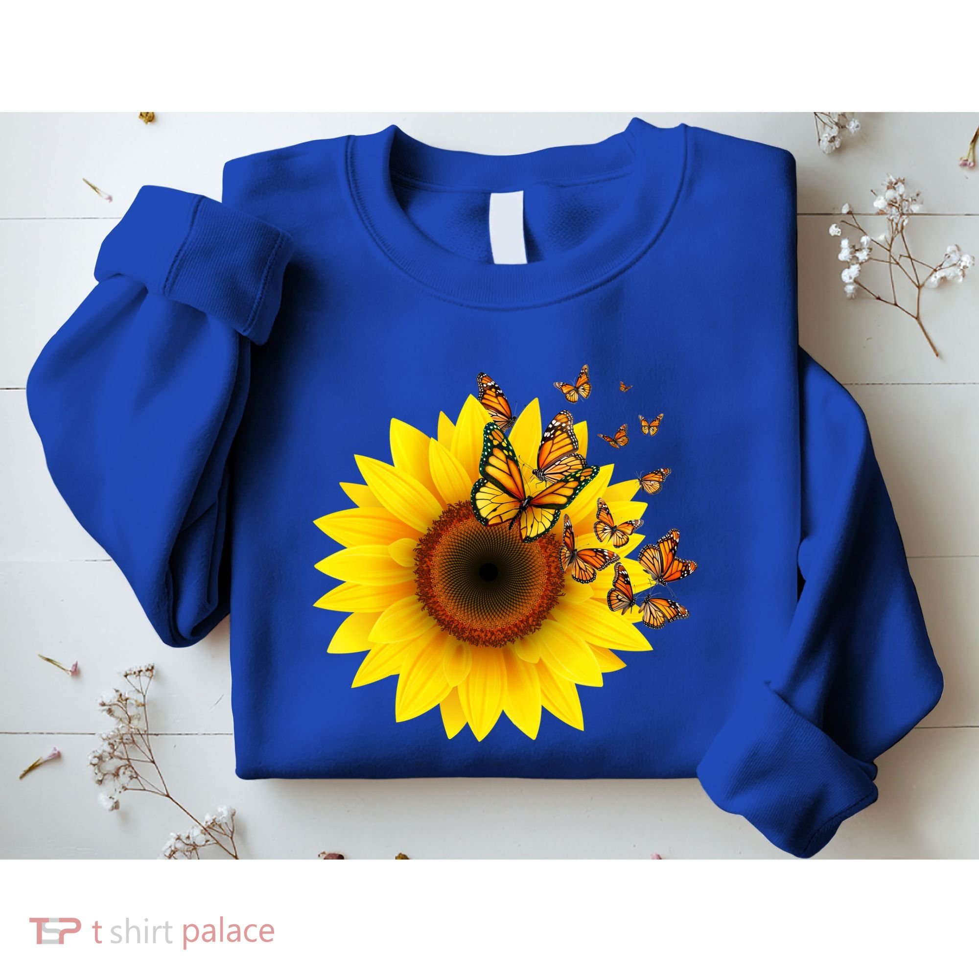 Autumn Fall Sunflower Butterflies Sweatshirt