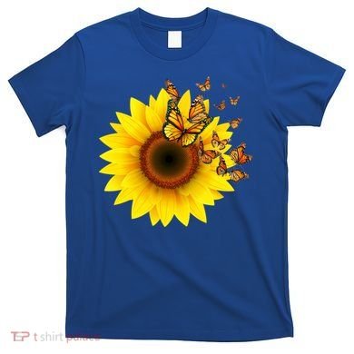 Autumn Fall Sunflower Butterflies T-Shirt