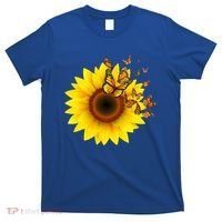Autumn Fall Sunflower Butterflies T-Shirt thumb 0