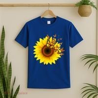 Autumn Fall Sunflower Butterflies T-Shirt thumb 2
