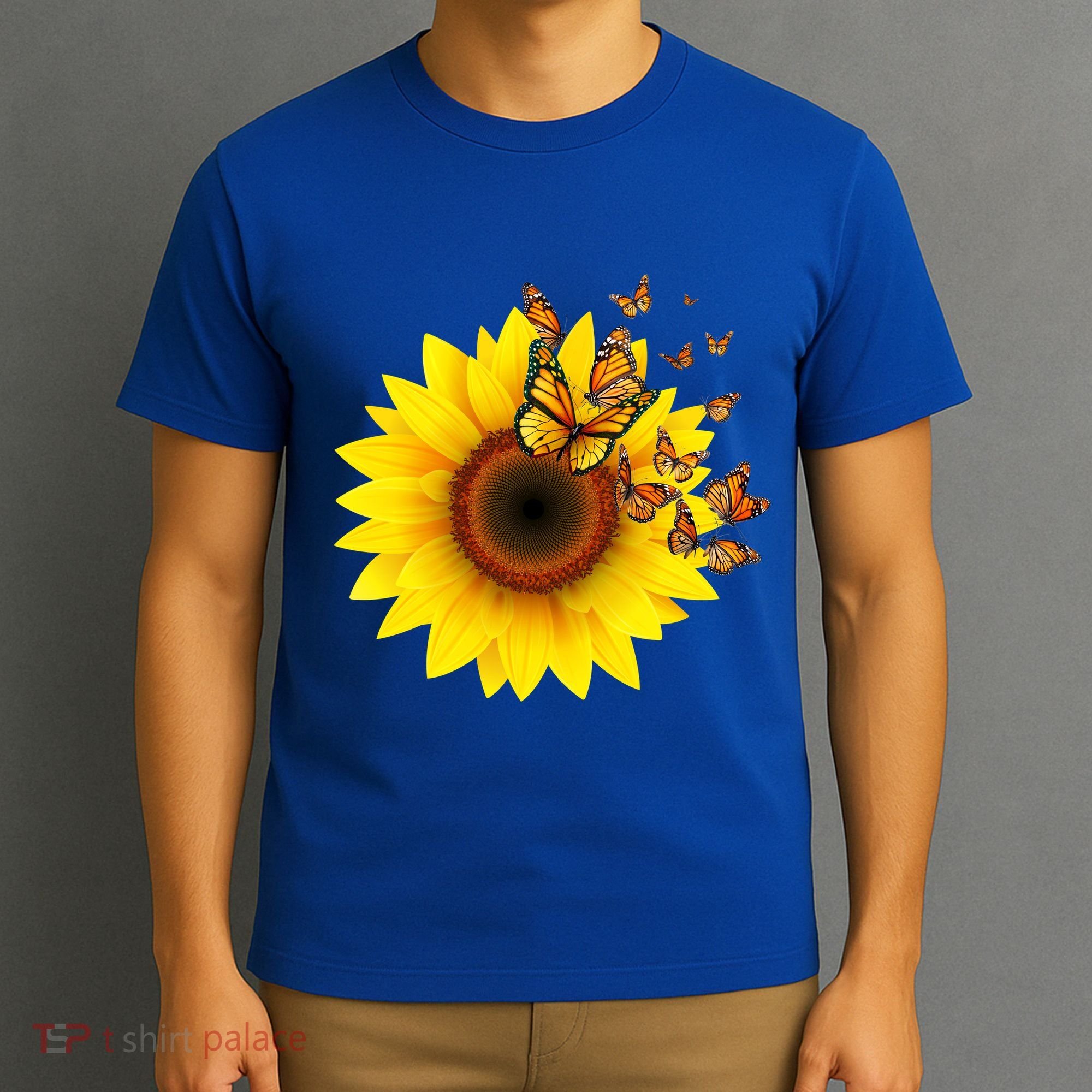 Autumn Fall Sunflower Butterflies T-Shirt