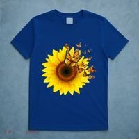 Autumn Fall Sunflower Butterflies T-Shirt thumb 5