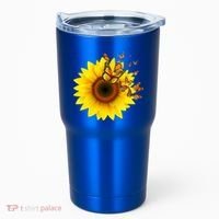 Autumn Fall Sunflower Butterflies Tumbler thumb 0