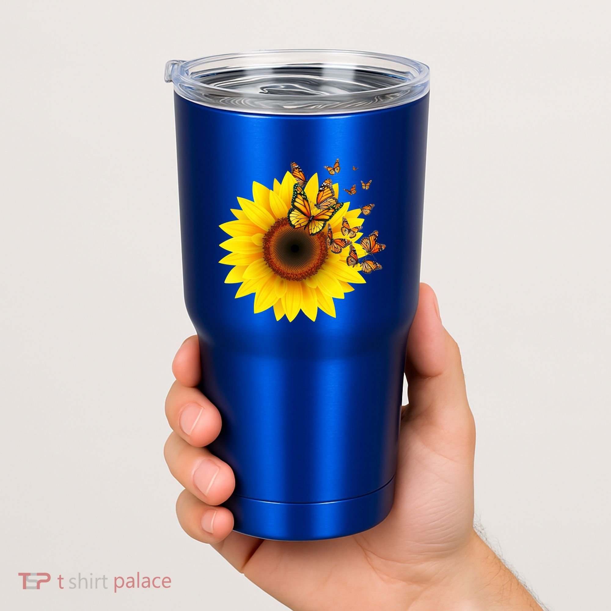 Autumn Fall Sunflower Butterflies Tumbler