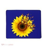 Autumn Fall Sunflower Butterflies Mousepad thumb 0