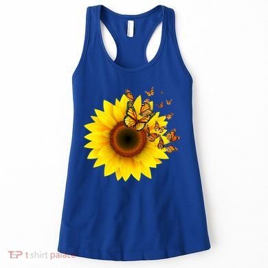 Autumn Fall Sunflower Butterflies Women's Tank Top