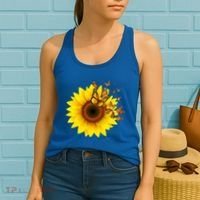 Autumn Fall Sunflower Butterflies Women's Tank Top thumb 2