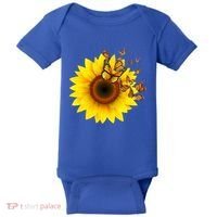 Autumn Fall Sunflower Butterflies Baby Bodysuit thumb 0