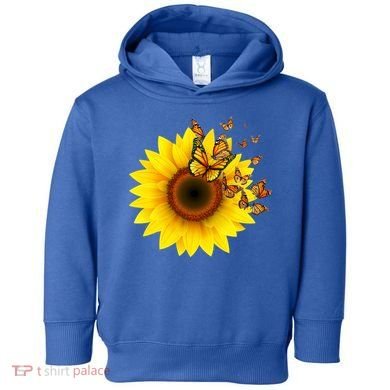 Autumn Fall Sunflower Butterflies Toddler Hoodie