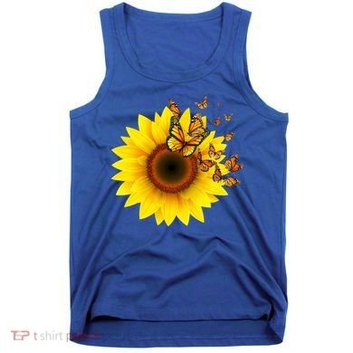 Autumn Fall Sunflower Butterflies Tank Top