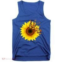 Autumn Fall Sunflower Butterflies Tank Top thumb 0