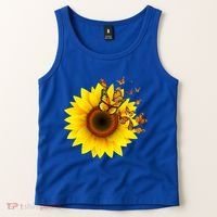 Autumn Fall Sunflower Butterflies Tank Top thumb 2