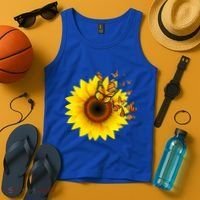 Autumn Fall Sunflower Butterflies Tank Top thumb 4