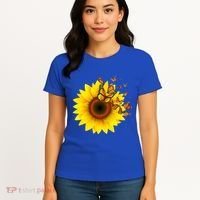 Autumn Fall Sunflower Butterflies Women's T-Shirt thumb 4