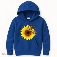 Autumn Fall Sunflower Butterflies Kids Hoodie thumb 0