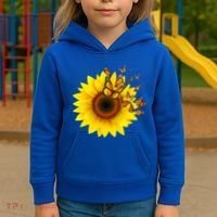 Autumn Fall Sunflower Butterflies Kids Hoodie thumb 3