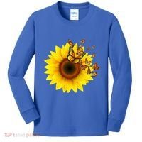Autumn Fall Sunflower Butterflies Kids Long Sleeve Shirt thumb 0