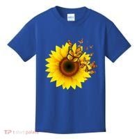 Autumn Fall Sunflower Butterflies Kids T-Shirt thumb 0