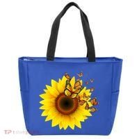 Autumn Fall Sunflower Butterflies Tote Bag thumb 0