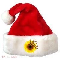 Autumn Fall Sunflower Butterflies Santa Hat thumb 0