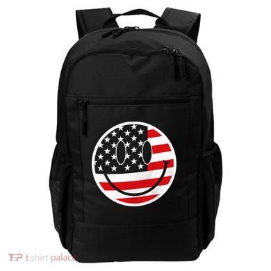 American Flag Smile Vintage Face Backpack