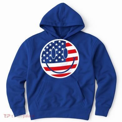 American Flag Smile Vintage Face Hoodie