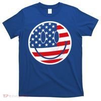 American Flag Smile Vintage Face T-Shirt thumb 0