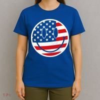 American Flag Smile Vintage Face T-Shirt thumb 4