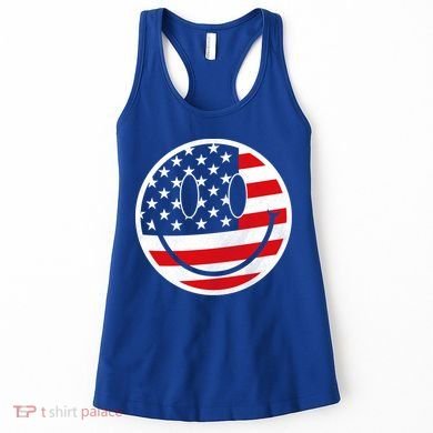 American Flag Smile Vintage Face Women's Tank Top