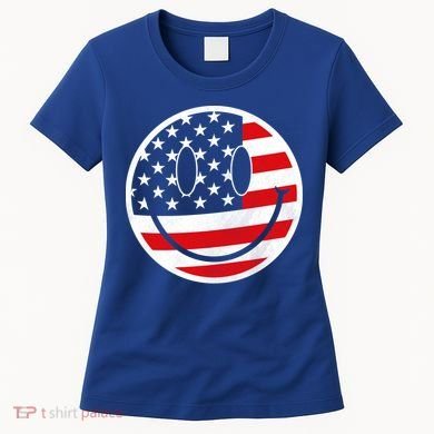 American Flag Smile Vintage Face Women's T-Shirt