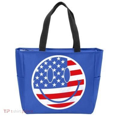 American Flag Smile Vintage Face Tote Bag