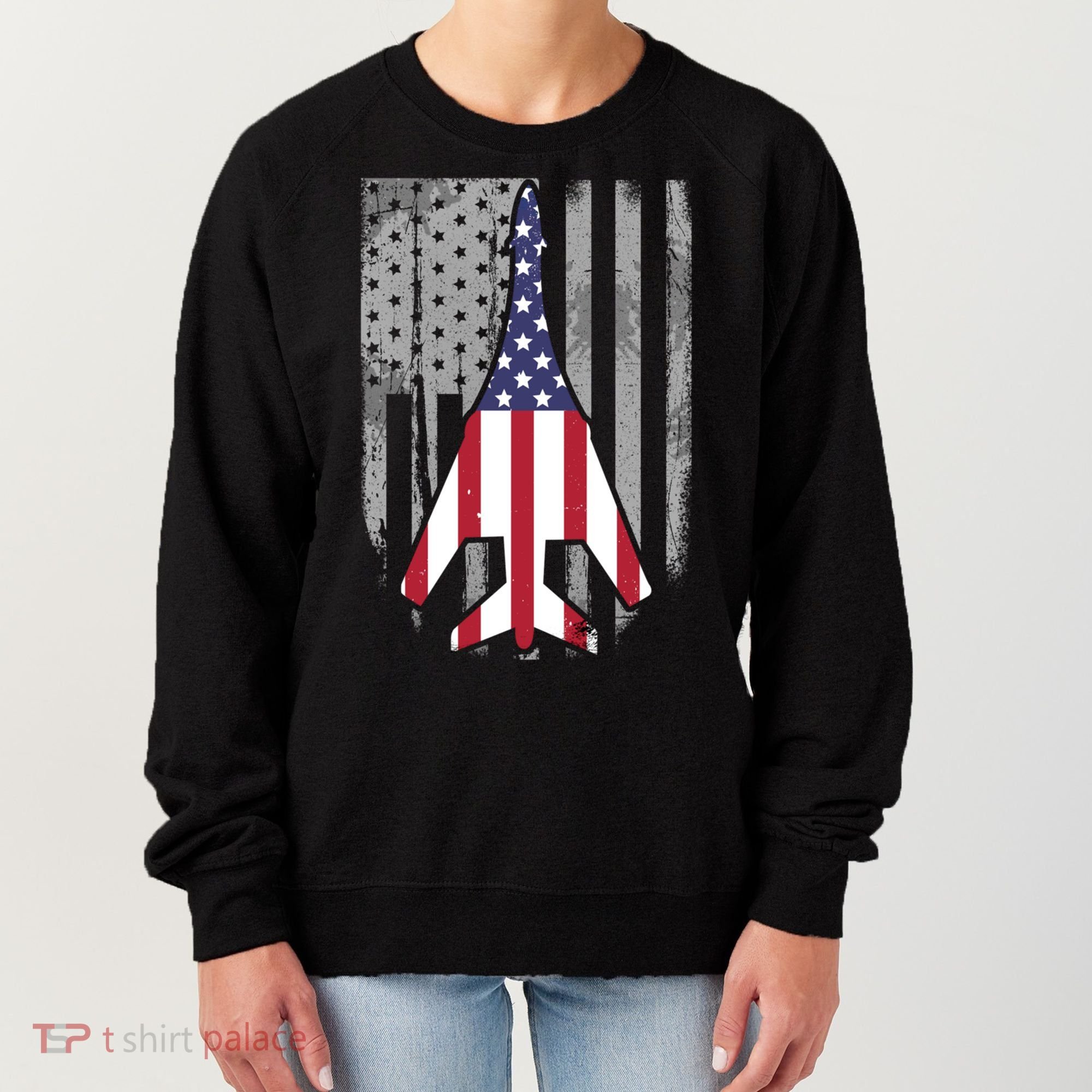Air Force Supersonic Bgreat Gift1 Bomber Jet American Flag Squadron Gift Women's Sweatshirt