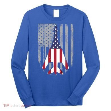 Air Force Supersonic Bgreat Gift1 Bomber Jet American Flag Squadron Gift Long Sleeve Shirt
