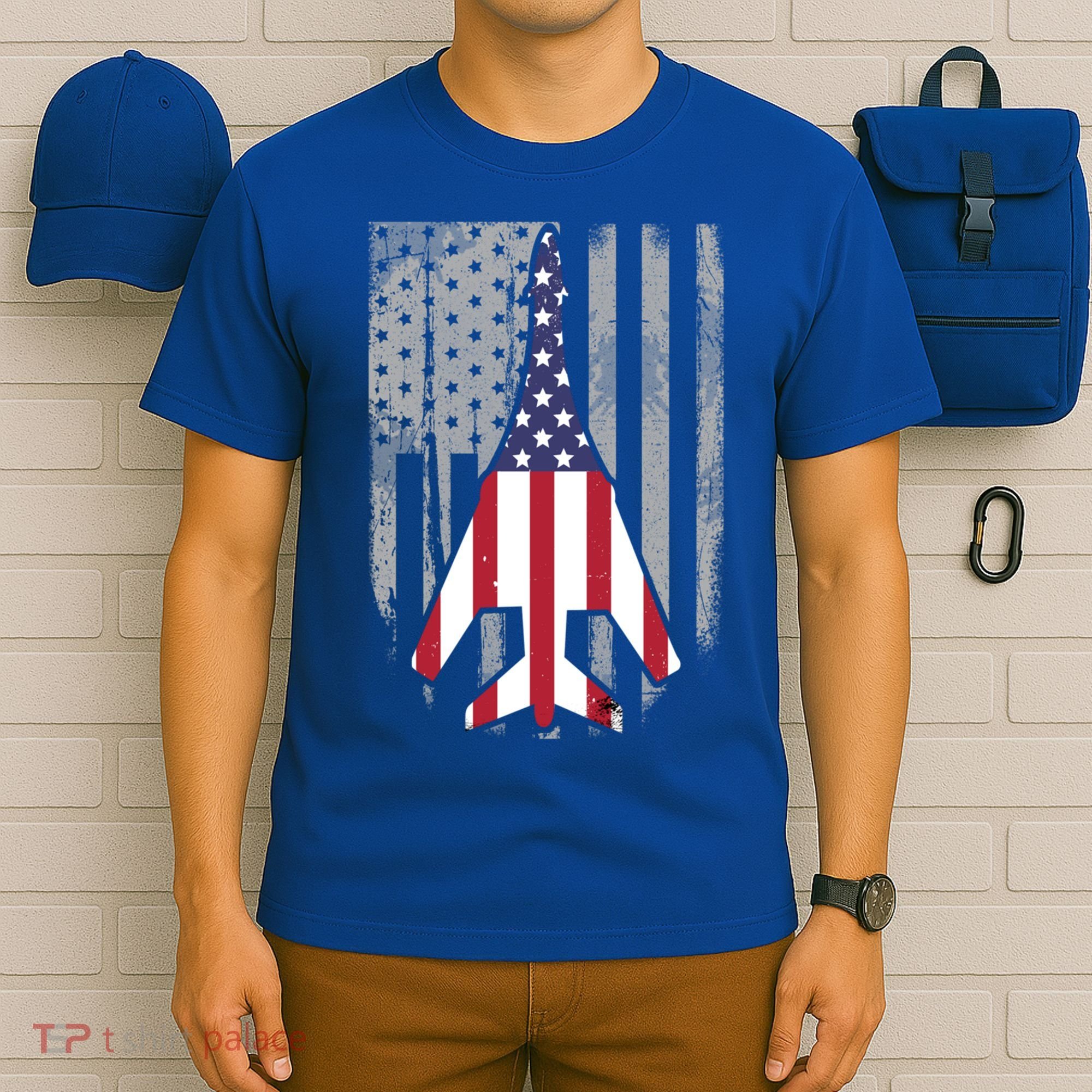 Air Force Supersonic Bgreat Gift1 Bomber Jet American Flag Squadron Gift T-Shirt